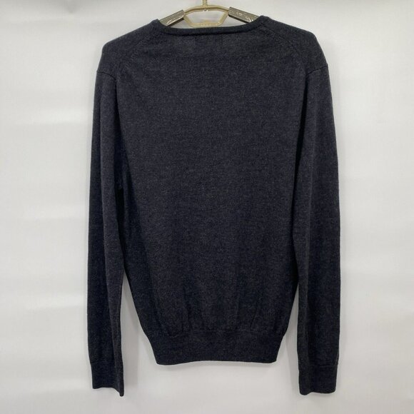 Express Sweater Mens Large Gray Knit‎ Pullover Crew Neck Long Sleeve Merino Wool - Picture 2 of 8